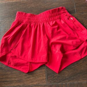 Size 6 red tracker shorts lululemon euc